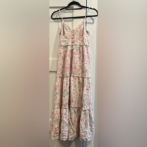 NWOT And Now This Tiered Linen Blend Whimsical Maxi Dress - Size S